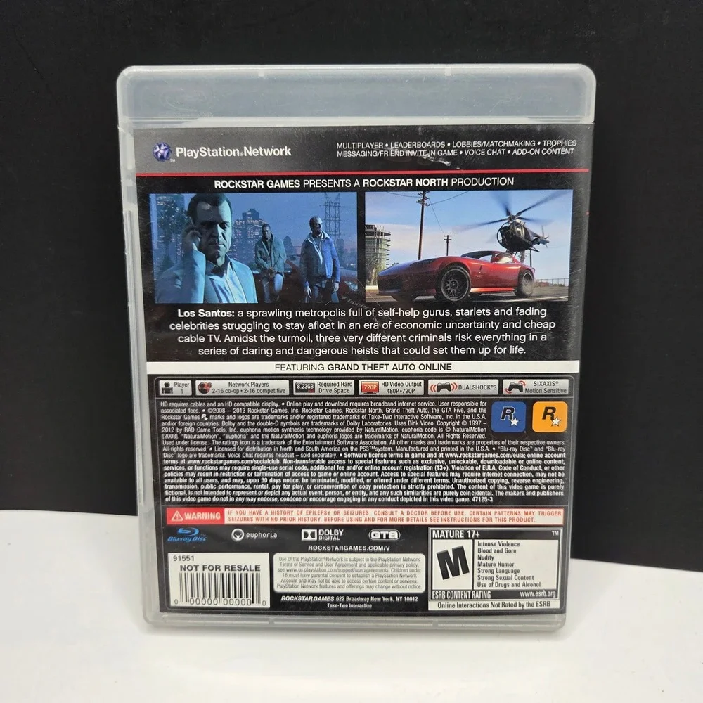 Rockstar Grand Theft Auto V GTA 5 PS3 Sony PlayStation 3 Game Map Manual Tested